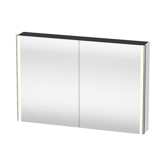 Duravit XSquare Spiegelschrank Wandmontage 155x1200x800mm, Taupe, 2 Türen L/R, 2 Glasfachböden, 1 Holzfachboden, 27W, Steckd. F