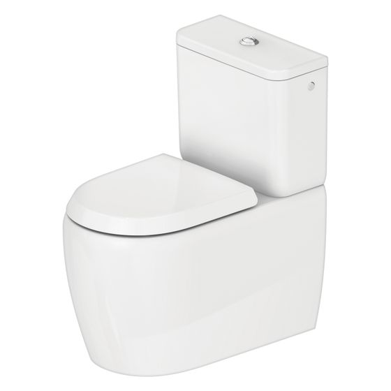 Duravit Qatego Stand WC für Kombination 660x390x400mm, Weiß Hochglanz, 4,5/3l, Tiefspüler, rimless, Vario, Verdrängung