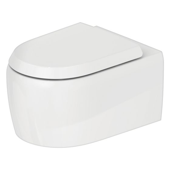 Duravit Qatego Wand-WC 570x385x360mm, Weiß Hochglanz, 4,5l, Tiefspüler, rimless, waagerecht