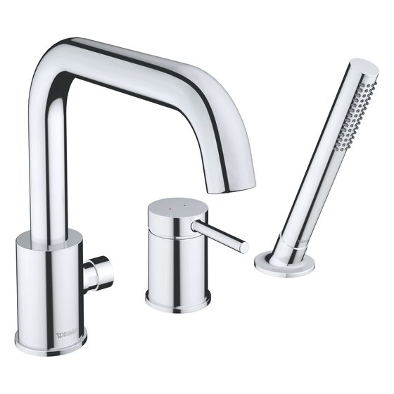 Duravit Circle 3-Loch Wannenarmatur Keramikmischsystem, Chrom HG, 25l/min Durchflussmenge bei 3bar, 1/2
