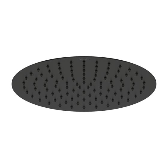 Duravit Kopfbrause, Mattschwarz, Edelstahl, Rund, d. Kopfbrause 300mm, 25, 5l/min, Rain, Decken-/Wandmontage