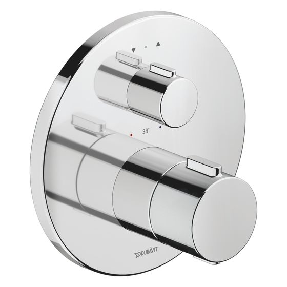 Duravit Thermostatarmaturen Thermostat Unterputz, 2 Verbraucher, Chrom, 20, 5l/min, Rosette rund, Rosette 170mm
