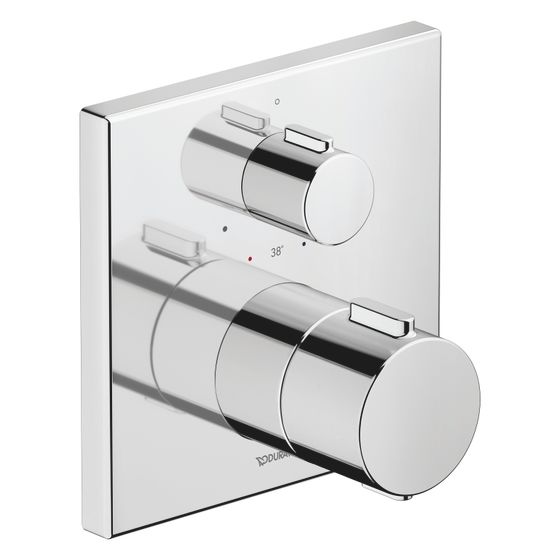 Duravit Thermostatarmaturen Thermostat Unterputz, 1 Verbraucher, Chrom 20, 5l/min, Rosette eckig, 150x150mm