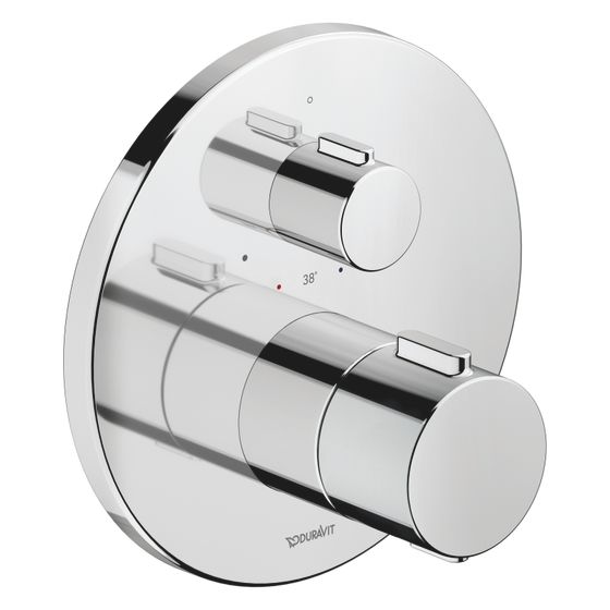 Duravit Thermostatarmaturen Thermostat Unterputz, 1 Verbraucher, Chrom 20, 5l/min, Rosette rund, Rosette 170mm