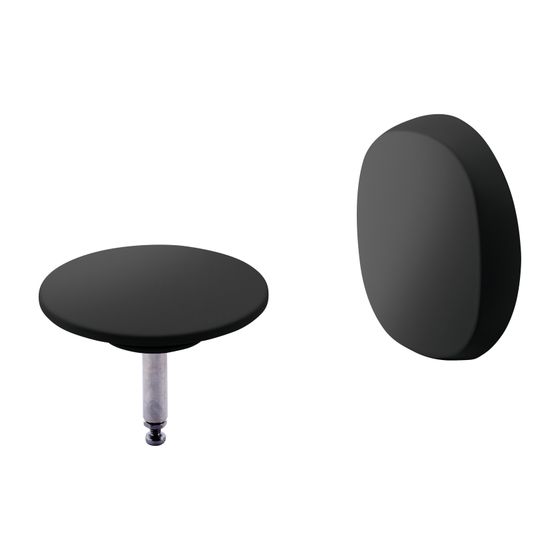 Duravit Ausstattungs-Set, Mattschwarz, mit Drehgriff und Ventilkegel für Ab- und Überlaufgarnitur von Badewannen