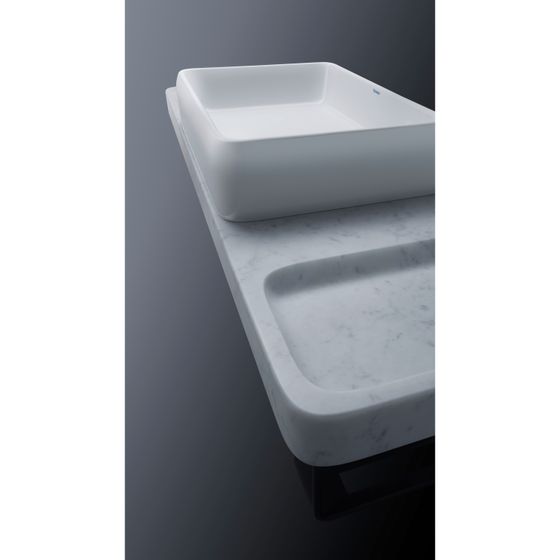 Duravit Qatego Aufsatzbecken mit Konsole 410x1000x200mm, Rechteckig, Geschliffen, D4800100