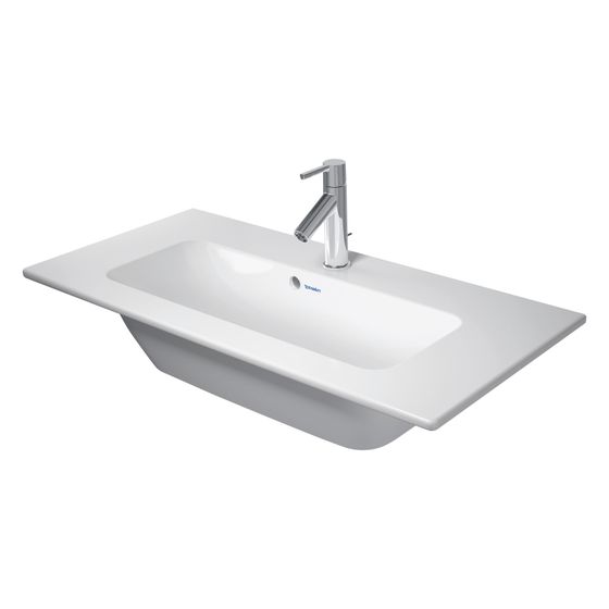 Duravit ME by Starck Waschtisch 400x830x180mm Compact WonderGliss Weiß SDM, Rechteckig, 1 Waschplatz mittig, mit Überlauf