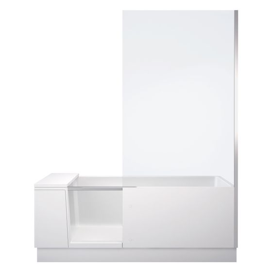 Duravit Shower and Bath Badewanne510x750x1700mm, 285l, Mattweiß, Rechteckig, Ecke R, 1 Rückenschräge L