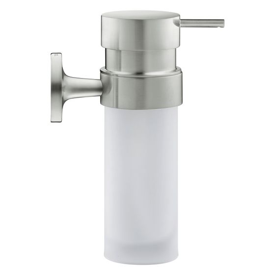 Duravit Starck T Seifenspender 126x60x176mm, Edelstahl gebürstet/Mattweiß, Messing, Messing, 0,2l, wandhäng.