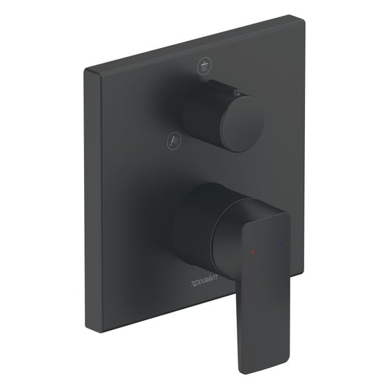 Duravit Manhattan Einhebel-Brausemischer Unterputz, Anzahl Verbraucher 2, Mattschwarz, Kopf-/Handbrause, Rosette eckig 150x173mm