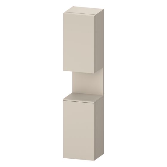 Duravit Qatego Hochschrank Dekor 360x400x1760mm Taupe SM/Taupe SM, 2 Türen L, Grifflos, 2 Glas-FB, 1 oF mitte, 70mm Tip-on