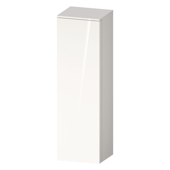 Duravit Qatego Halbhochschrank Dekor 360x400x1320mm, Weiß Hochglanz, 1 Tür R, 3 Glasfachböden, Grifflos