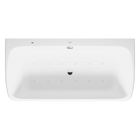 Duravit Qatego Whirlwanne Rechteckig, Vorwand, 870x1800x600mm, Air-System, 2 Rückenschrägen, 264l, Mattweiß