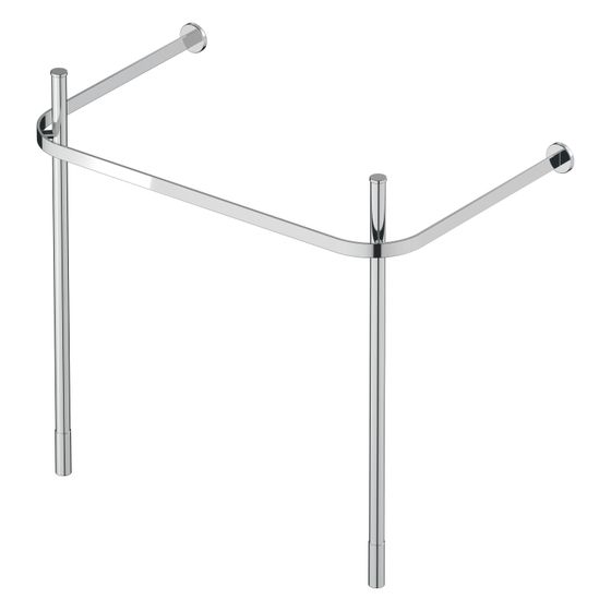 Duravit Happy D.2 Metallkonsole 491x773x750-800mm variabel, Chrom poliert, bodenstehend, Wandmontage, mit Handtuchhalter