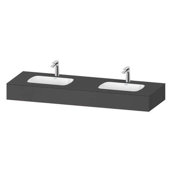 Duravit Qatego Einbauwaschtisch mit Konsole 550x1600x170mm, Graphit Matt, mit Überlauf, ohne Armatur oder HLB, WP 2