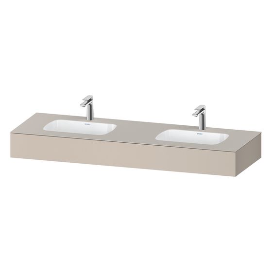 Duravit Qatego Einbauwaschtisch mit Konsole 550x1600x170mm, Taupe Matt, mit Überlauf, ohne Armatur oder HLB, WP 2