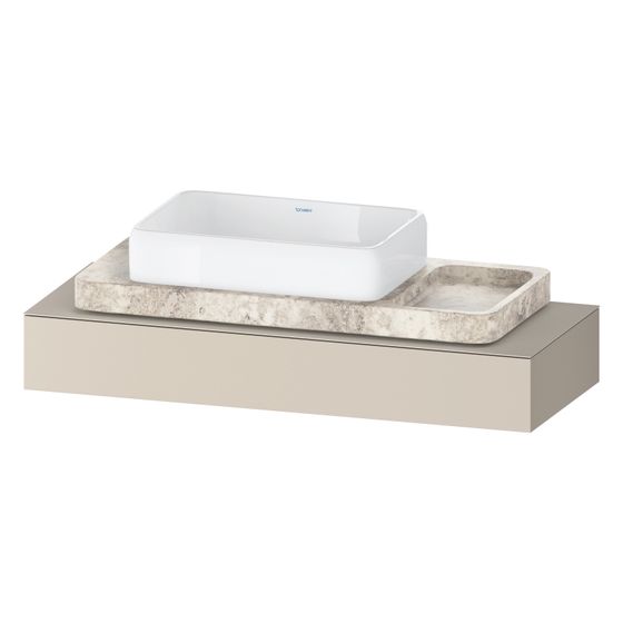 Duravit Qatego Konsole 480x1200-2000x170mm, 1 Ausschnitt/Waschplatz, Taupe SM, mit Konsolenträger