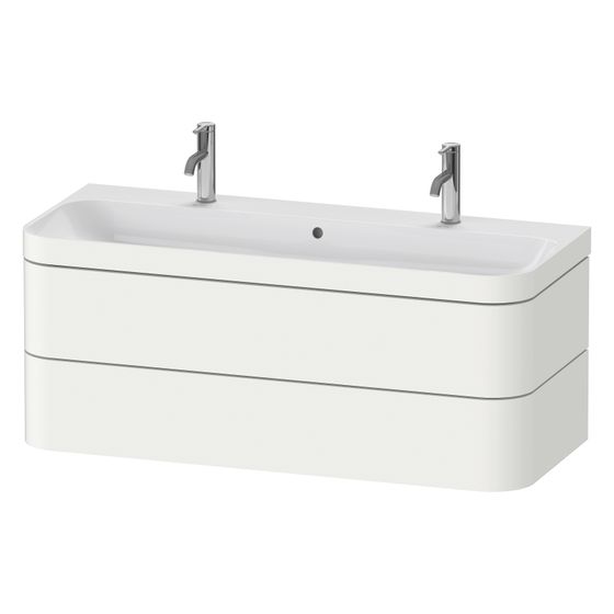 Duravit Happy D.2 Waschtisch-Set C-bonded wh Dekor 490x1175x480mm, 2 Schubkästen, Weiß SM, Dekor, Grifflos