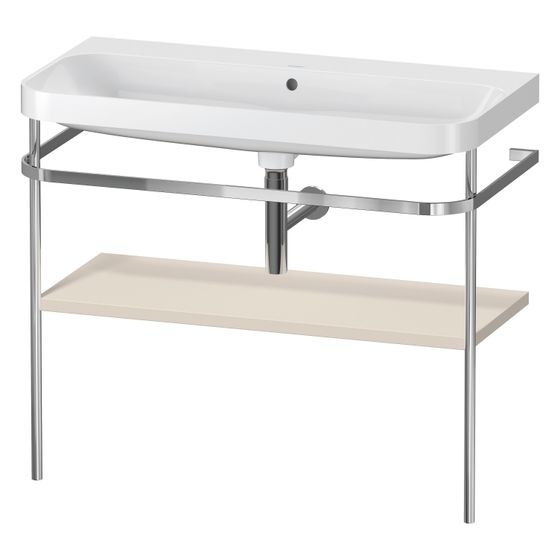 Duravit Happy D.2 Waschtisch-Set C-shaped Metallkonsole 490x975x850mm, Weiß SM, mit Möbel-WT