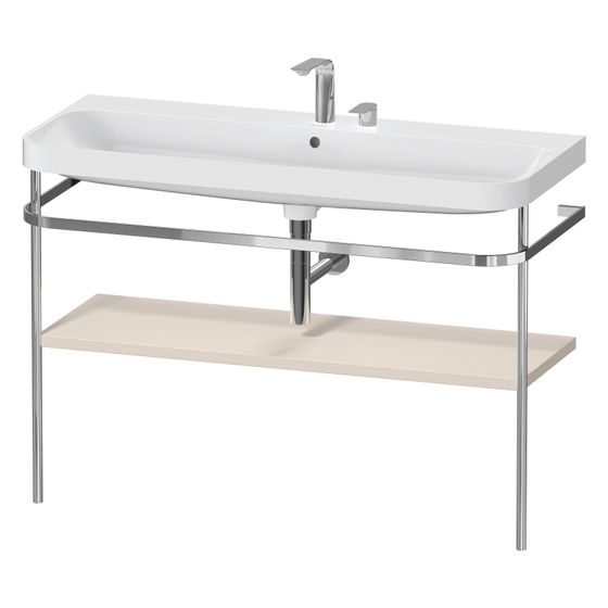 Duravit Happy D.2 Waschtisch-Set C-shaped Metallkonsole 490x1175x850mm, Taupe SM, mit Möbel-WT, 2 Hahnlöcher