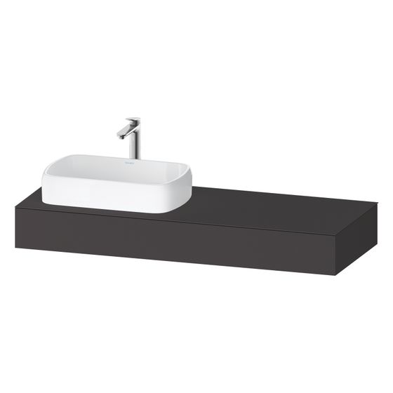 Duravit Qatego Konsole 550x1400x170mm, 1 Ausschnitt/Waschplatz, Graphit SM, ohne Konsolenträger, L