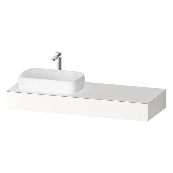 Duravit Qatego Konsole 550x1400x170mm, 1 Ausschnitt/Waschplatz, Weiß SM, ohne Konsolenträger, L
