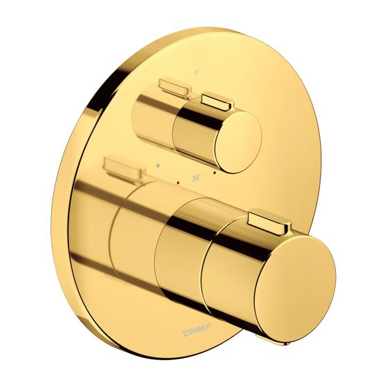 Duravit Thermostatarmaturen Thermostat Unterputz, 1 Verbraucher, Gold poliert 20, 5l/min, Rosette rund, Rosette 170mm