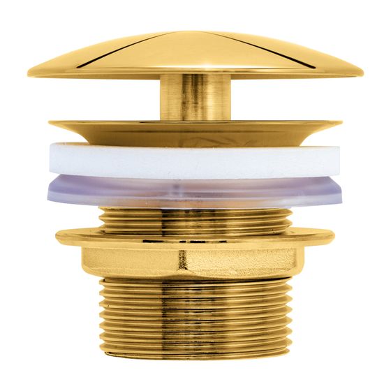 Duravit Universal Schaftventil, Gold poliert, Waschtisch ohne ÜL Höhe 50mm, Messing Ventilabdeckhaube, d.72mm