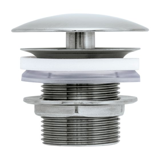 Duravit Universal Schaftventil, Edelstahl gebürstet, Waschtisch ohne ÜL, Messing Ventilabdeckhaube, d.72mm