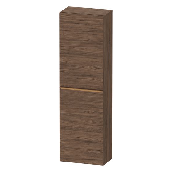 Duravit D-Neo Halbhochschrank, Dekor 240x400x1320mm, Nusb.dunkel Matt, 1 Tür L, 4 Glasfachböden, Griff Bronze