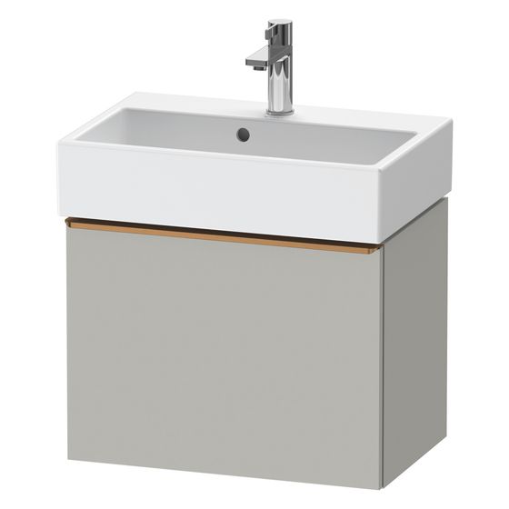 Duravit D-Neo Waschtischunterbau wandhäng. 372x584x440mm Betongrau Matt, Griff Bronze, 1 Auszug, mit Dämpfung