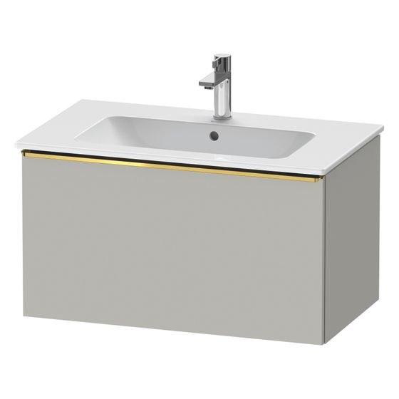 Duravit D-Neo Waschtischunterbau wandhäng. 462x810x440mm Betongrau Matt, Griff Gold, 1 Auszug, mit Dämpfung