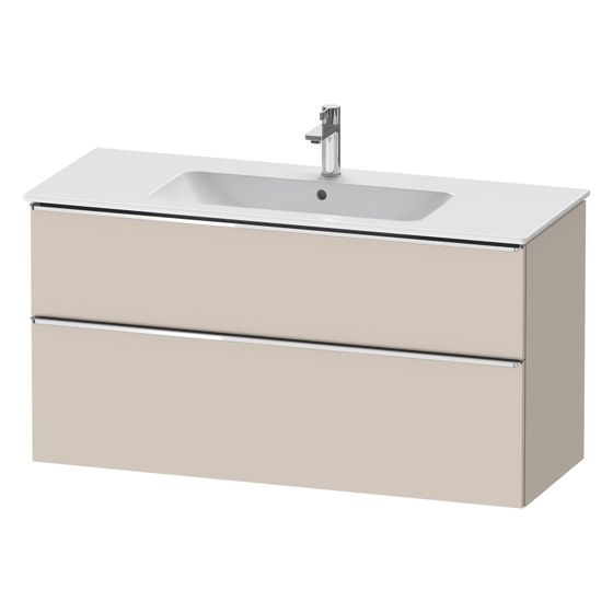 Duravit D-Neo Waschtischunterbau wandhäng. 462x1210x625mm Taupe Matt, Griff Chrom, 1 AZ/SK, Aus./Schürze