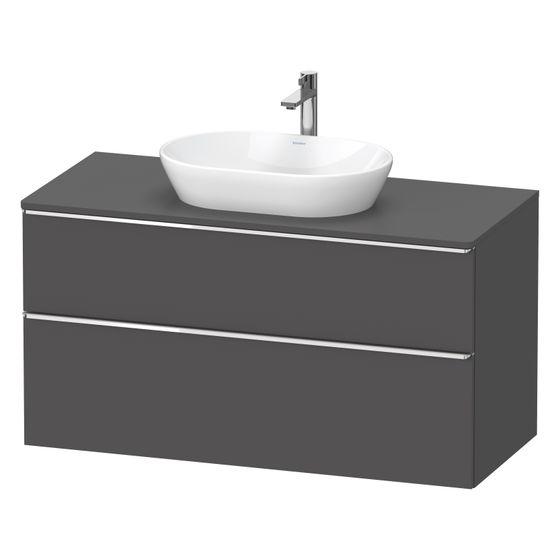 Duravit D-Neo Konsolenwaschtischunterbau wandh 550x1200x664mm Graphit Matt, mittig, mit KSP, Dekor, 1 SK/AZ, Griff mit Dämpfung