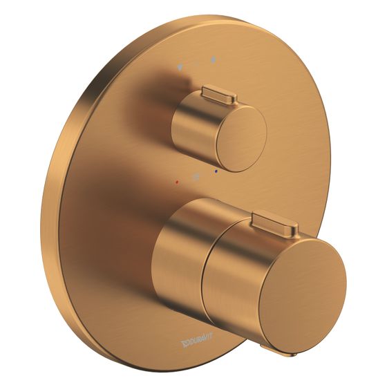 Duravit Thermostatarmaturen Thermostat Unterputz, 2 Verbraucher, Bronze gebürstet, 20, 5l/min, Rosette rund, Rosette 170mm