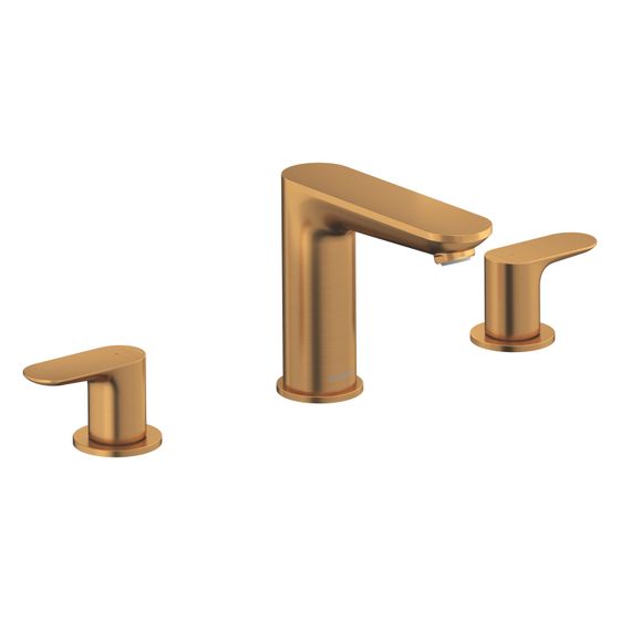 Duravit Wave 3-Loch Waschtischarmatur Keramikmischsystem, ohne Zugstange, Bronze gebürstet, Ausladung 129mm, 4,5l/min bei 3bar