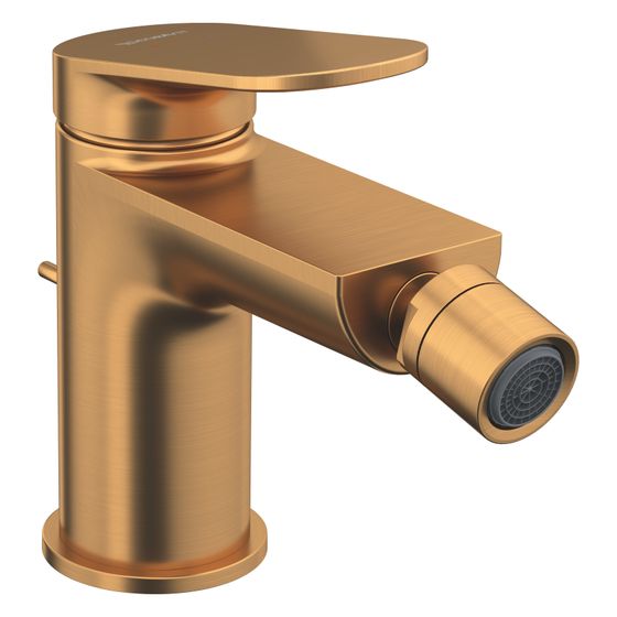 Duravit Wave Einhebel-Bidetmischer, Bronze gebürstet, 5l/min, mit Garnitur, Ausladung 128mm, Höhe 137mm, 3/8