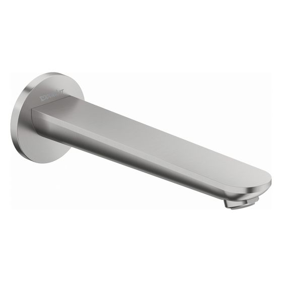 Duravit Wave Wanneneinlauf Wandmontage, Edelstahl gebürstet, Rosette rund, Ausladung 202mm,25 l/min