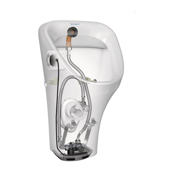 Duravit DuraStyle Urinal 340x300x560mm Weiß Hochglanz WonderGliss, geschlossen, Absauger, ohne Fliege, Zulauf hinten, waagerecht