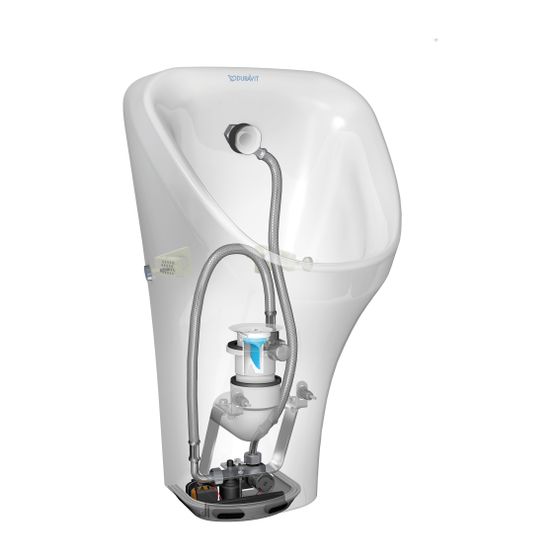 Duravit DuraStyle Urinal 340x300x560mm Weiß Hochglanz HYG Rimless, Verdrängung, Zulauf hinten, waagerecht