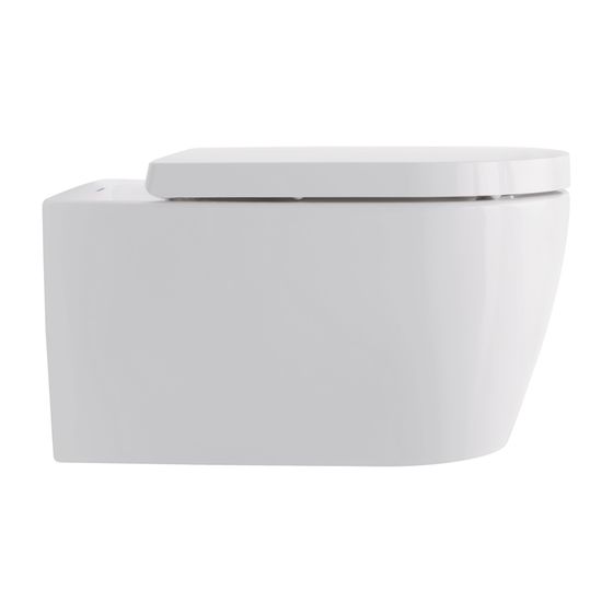 Duravit ME by Starck WC-Set wandhäng. Weiß Hochglanz, 4,5l, WonderGliss, Tiefspüler, rimless, waagerecht