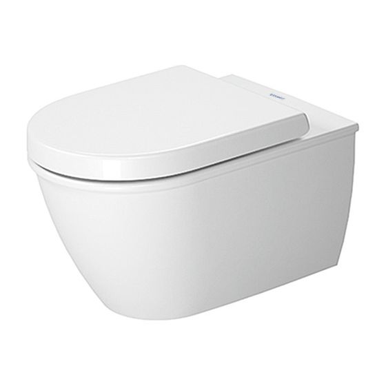Duravit WC-Sitz, D-shaped, Weiß Hochglanz 370x38x436mm, ohne Absenkautomatik, Edelstahl-Scharniere, überlappend