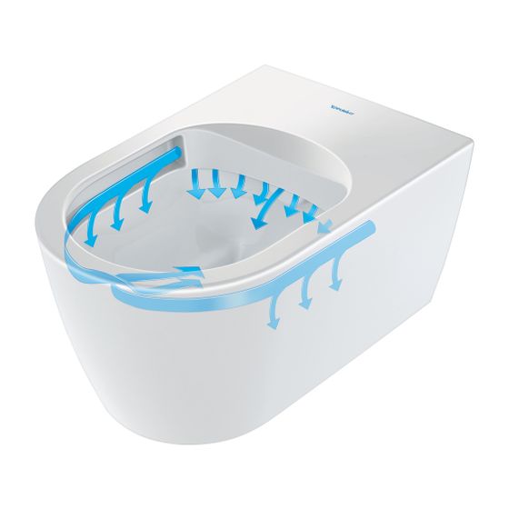 Duravit ME by Starck Wand-WC 570x360x355mm Weiß Seidenmatt 45l HygieneGlaze Plus Tiefspüler rimless waagerecht