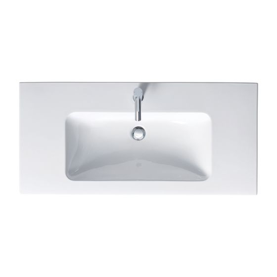 Duravit ME by Starck Waschtisch 490x1030x175mm WonderGliss Weiß Hochglanz, Rechteckig, 1 Waschplatz/HL mittig, mit Überlauf