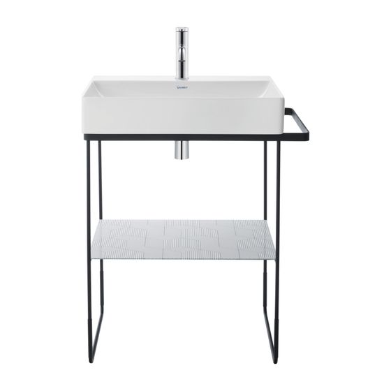 Duravit DuraSquare Metallkonsole 451x665x740-790mm variabel, Mattschwarz, bodenstehend/unter Waschtisch, Höhenverstellbar 50mm