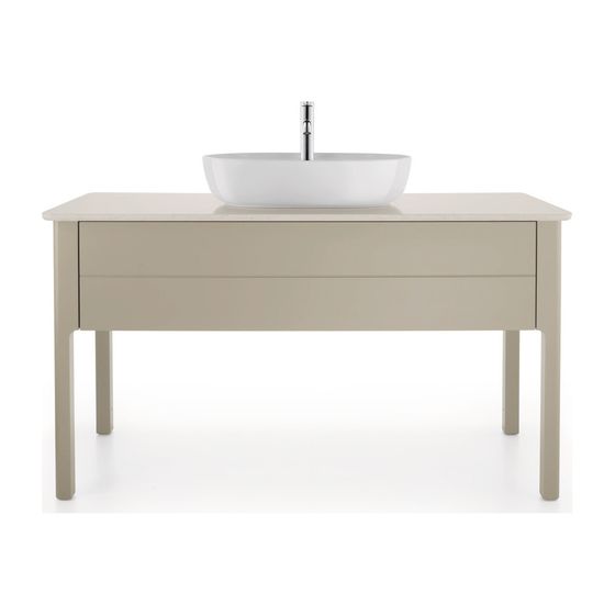 Duravit Luv Konsolenwaschtischunterbau bodenstehend 570x1338x743mm ohne KSP Taupe Seidenmatt, Grifflos, 1 Auszug