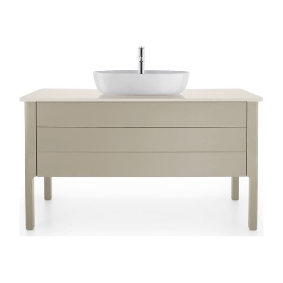 Duravit Luv Konsolenwaschtischunterbau bodenstehend 570x1338x743mm ohne KSP Taupe SDM, Grifflos, 1 Auszug/Schubkasten