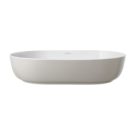 Duravit Luv Aufsatzbecken 600mm Weiß Hochglanz/Grau Seidenmatt, WonderGliss, DuraCeram, Oval, ohne Überlauf und HLB
