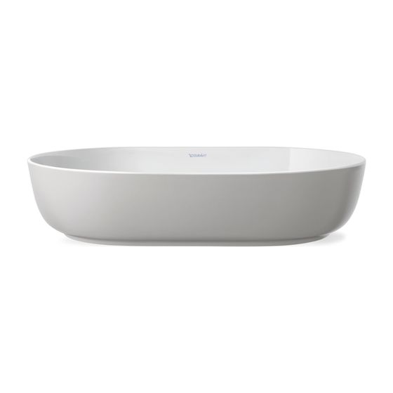 Duravit Luv Aufsatzbecken 700mm, Weiß Hochglanz/Grau Seidenmatt, DuraCeram, Oval, ohne Überlauf und HLB