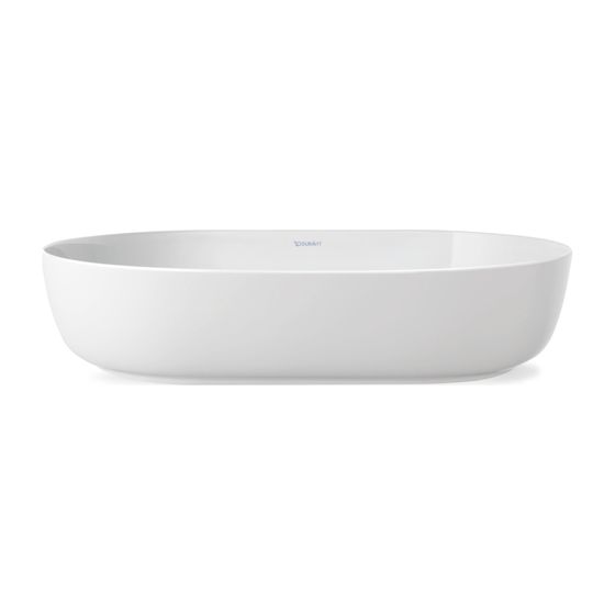 Duravit Luv Aufsatzbecken 600mm, Weiß Hochglanz/Seidenmatt, DuraCeram, Oval, ohne Überlauf und HLB